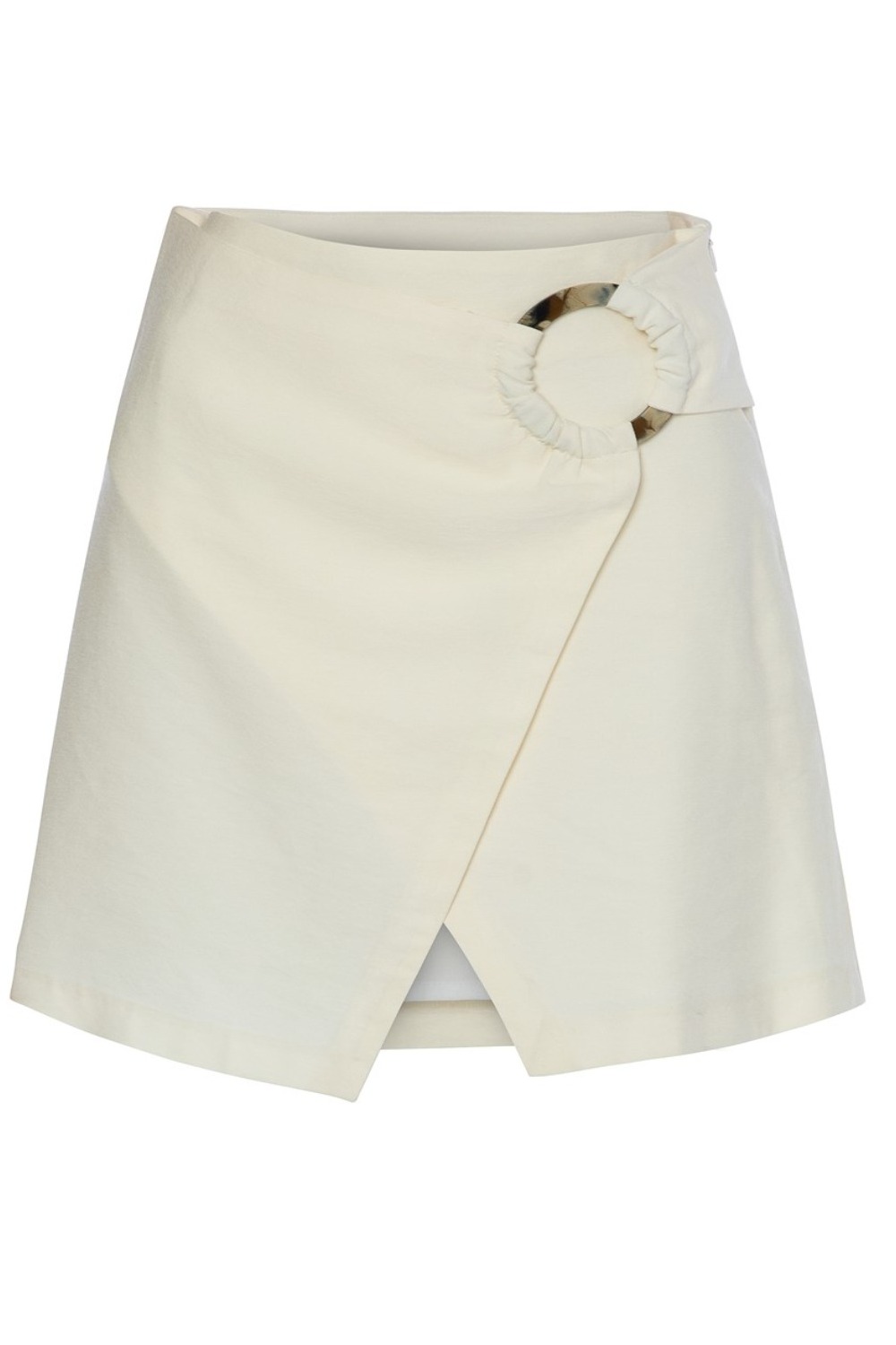 Woven Wrapped Slitted Mini Skirt